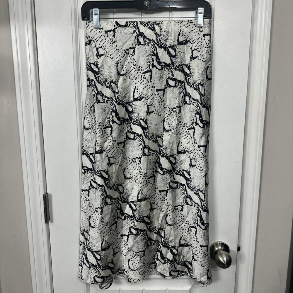Snakeskin print midi slip skirt - y2k / model off duty / edgy. Small‎